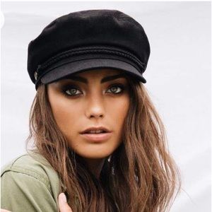 Vintage black wool fiddler hat made in Greece